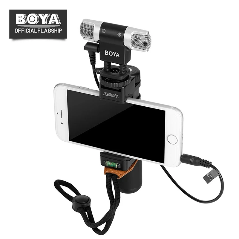 BOYA BY MM3 Dual Head Professional стерео запись микрофон для iPhone Android смартфон DSLR камера DV