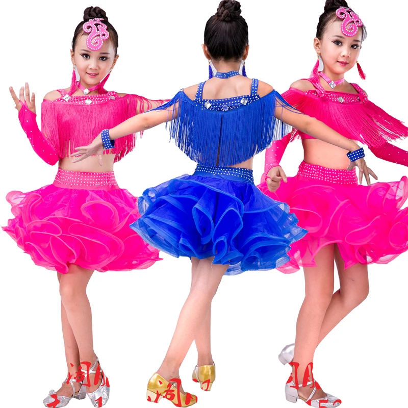 Детские платья для соревнований по самбе бальных танцев сальсы детская одежда