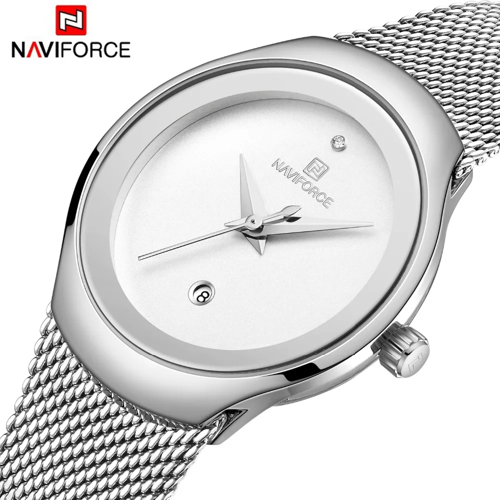 NAVIFORCE женские часы Топ люксовый бренд Дамская мода повседневная простая стальная