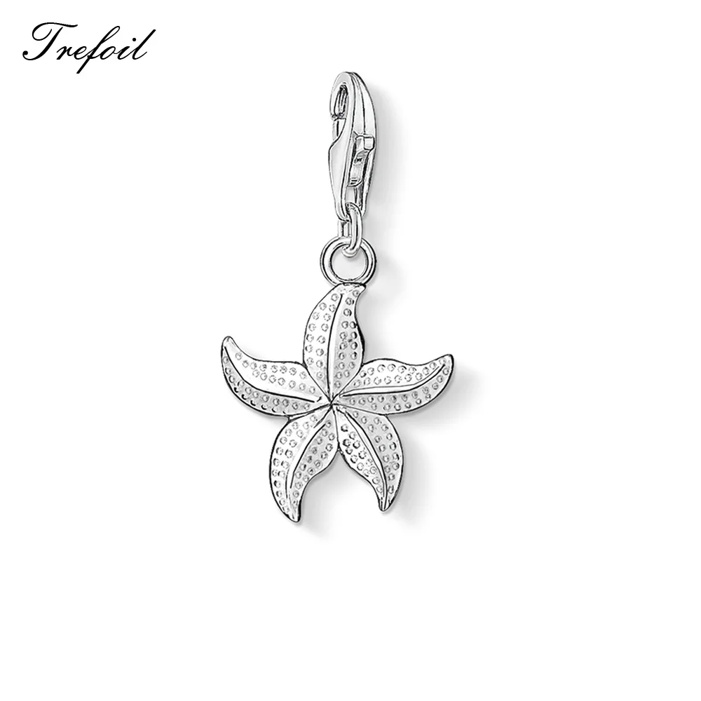 Starfish Подвеска с подвеской в виде морской звезды, краба, морского конька, ювелирный 925 пробы, Серебряный трендовый подарок, Морской браслет для женщин и мужчин - Окраска металла: Starfish