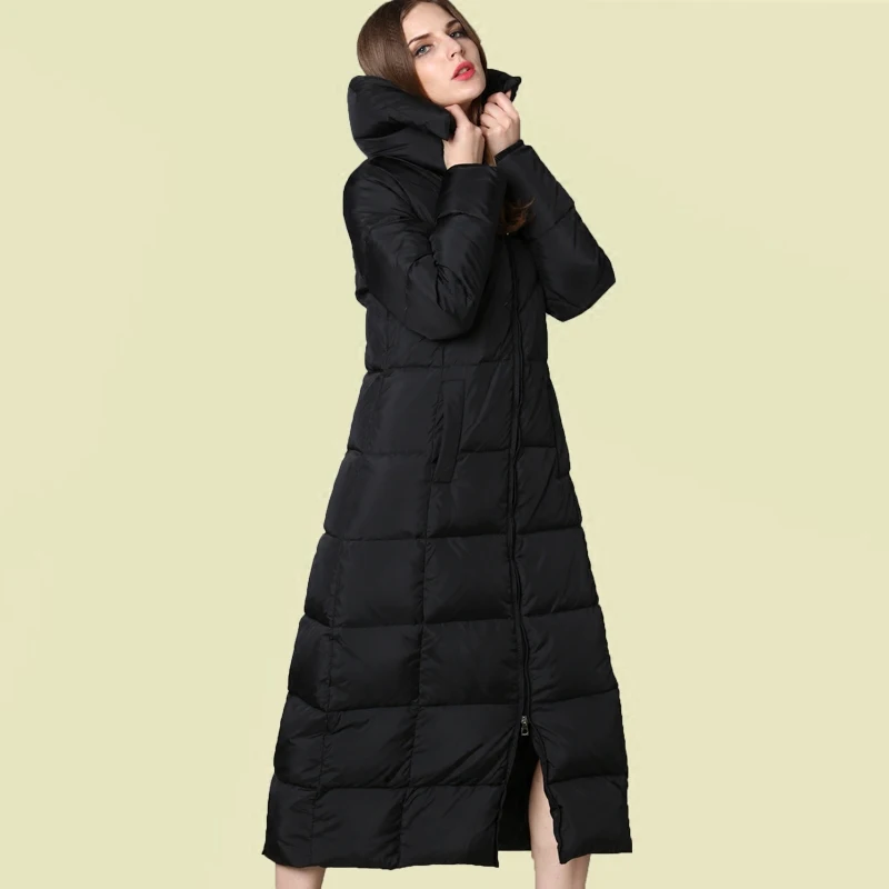Зимняя куртка на утином пуху парка 2018 женские пуховики и пальто с капюшоном
