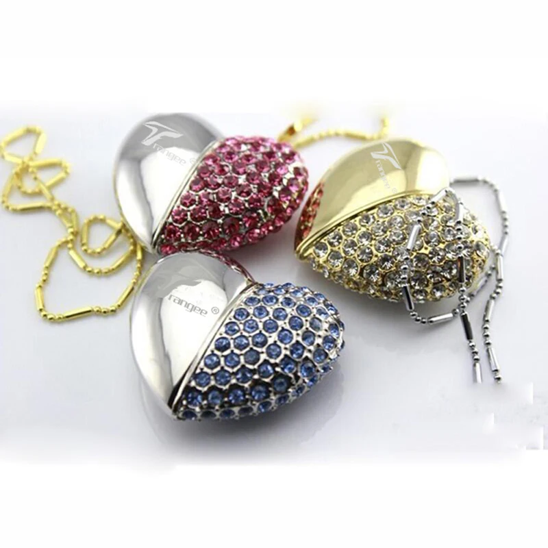 Флешка Trangee в форме сердца ювелирное изделие бриллианта 16 ГБ 32 64 USB флешка