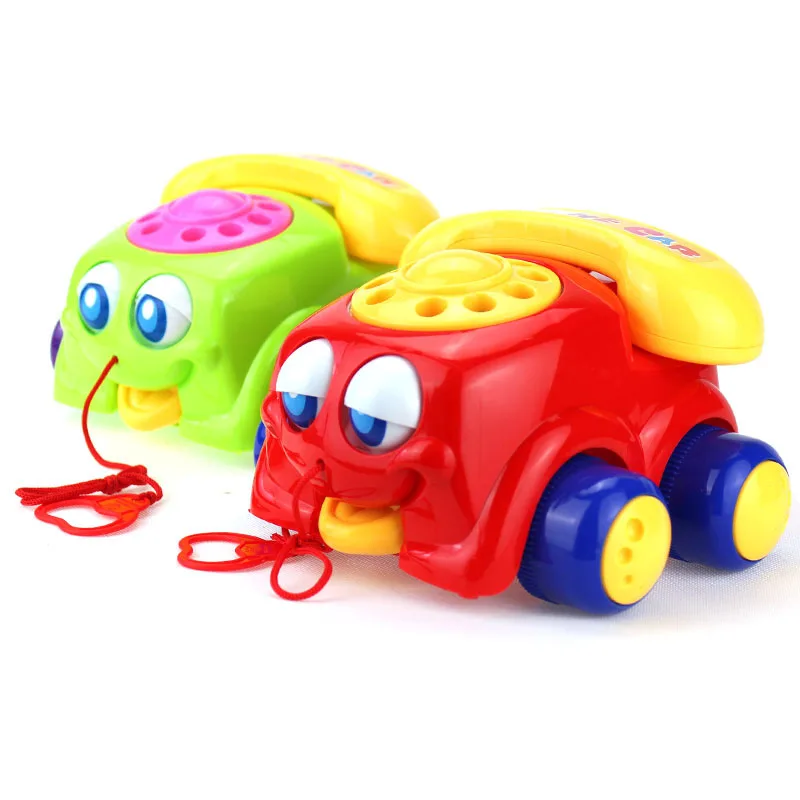 Children's Phone Toy Pull Car Learn Crawl Baby Musical Toys For Children Infant 1-2 Years Old Phones | Игрушки и хобби