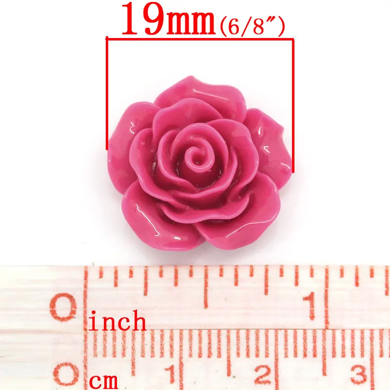 Полимерные украшения для ювелирных изделий 8 сезонов цвета фуксии 18x19 мм 50 шт.