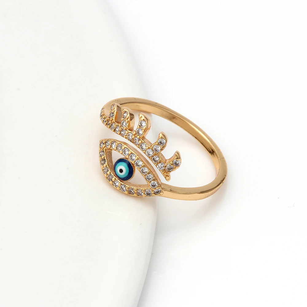 Yishan 1 Pcs Evil Eye Beautiful Ring for Women Gold Adjustable Micro-inlay Party Gift Girl Function | Украшения и аксессуары