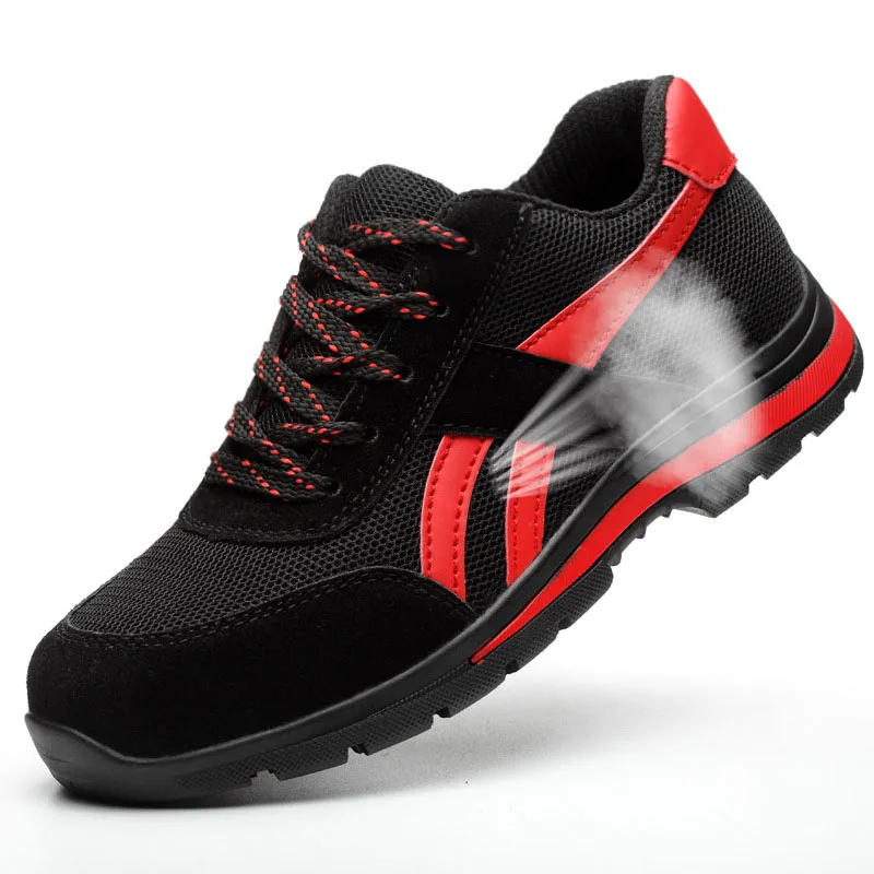 Safety Shoes Men's Steel Toe Lightweight Anti-smashing Unisex Work Sneakers breathable wear-resisting casual shoes | Обувь