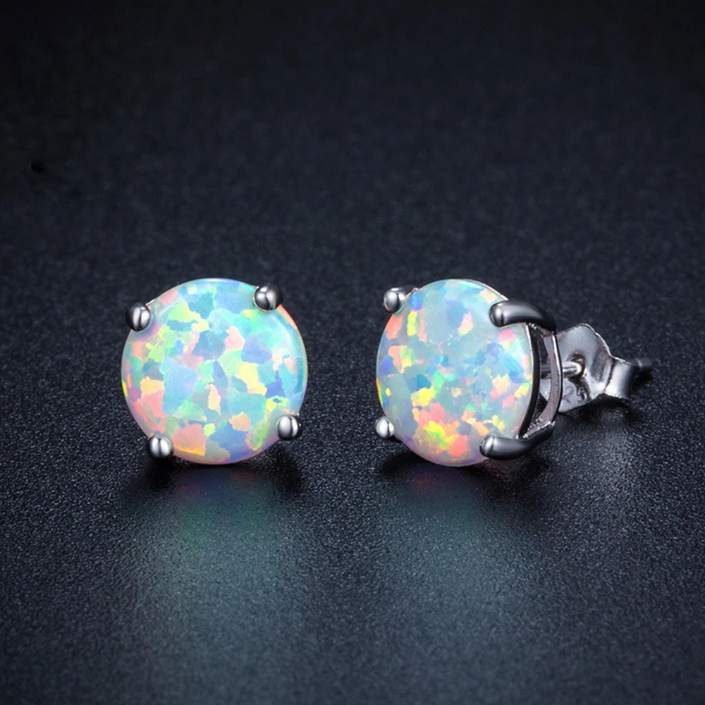 LARGERLOF 925 Sterling Silver Women Opal Earrings silver jewelry Earring earrings female ED49004 | Украшения и аксессуары