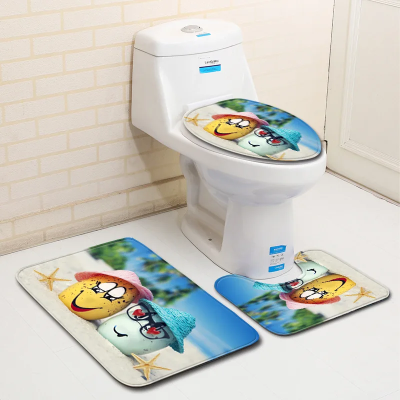 Бесплатная доставка 3 шт. кокосовое дерево Banyo коврик для ванной комнаты Набор
