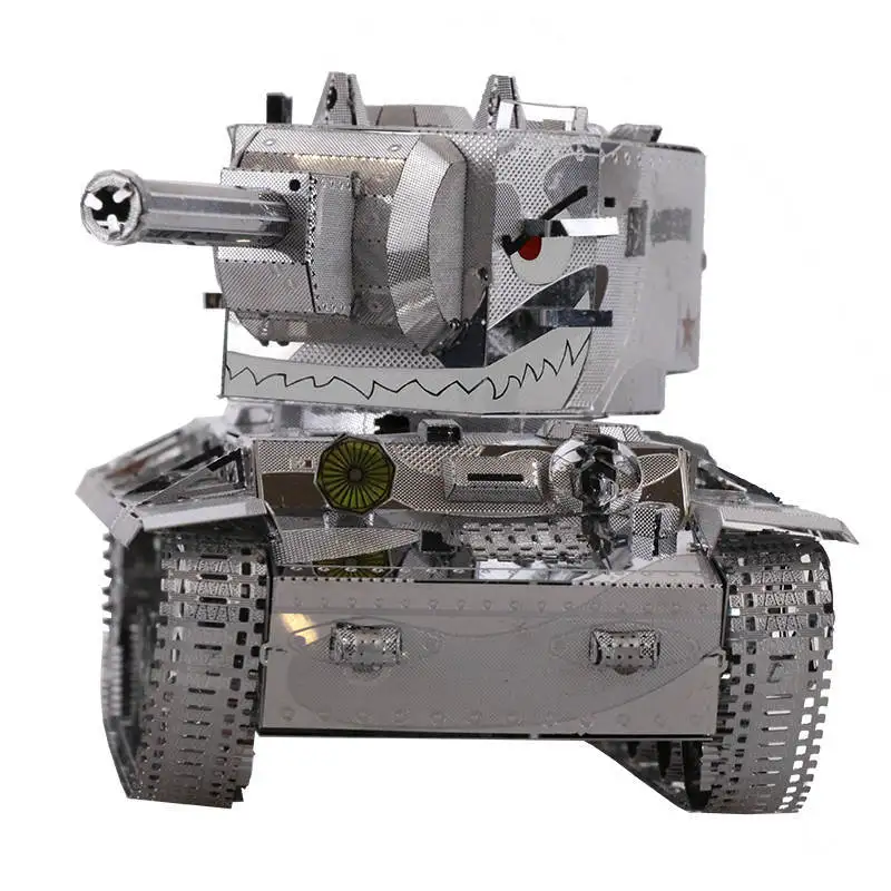 MU 3D металлическая головоломка война 2 Россия KV 2 Танк DIY лазерная резка Пазлы Модель для взрослых детей развивающие игрушки настольные украшения