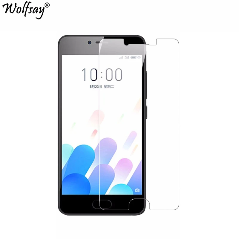 2 шт., закаленное стекло для Meizu M5C, защита экрана, ультратонкая Защитная пленка для Meizu M5C, стекло для Meizu A5, стекло 5 дюймов, Wolfsay