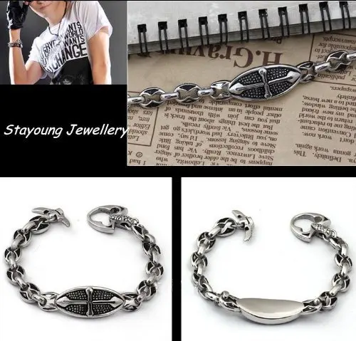 

Женский браслет-цепочка из нержавеющей стали, серебристый нежный браслет в богемном стиле с крестом якоря, длина 21 см