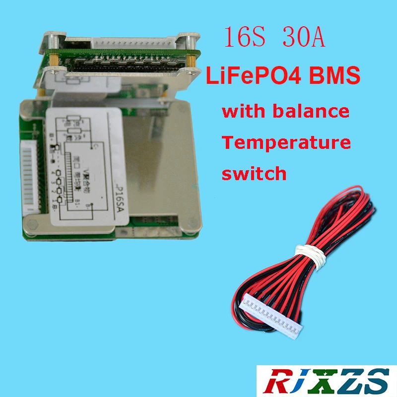 Плата защиты аккумулятора 16S 30A LiFePO4 BMS/PCM/PCB для 16 упаковок аккумуляторных батарей