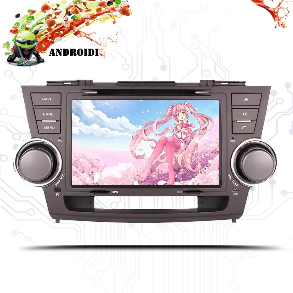 HD 2 din 8 дюймов Восьмиядерный 4G + 64G Android 9 0 автомобильный DVD радио плеер для Toyota Highlander