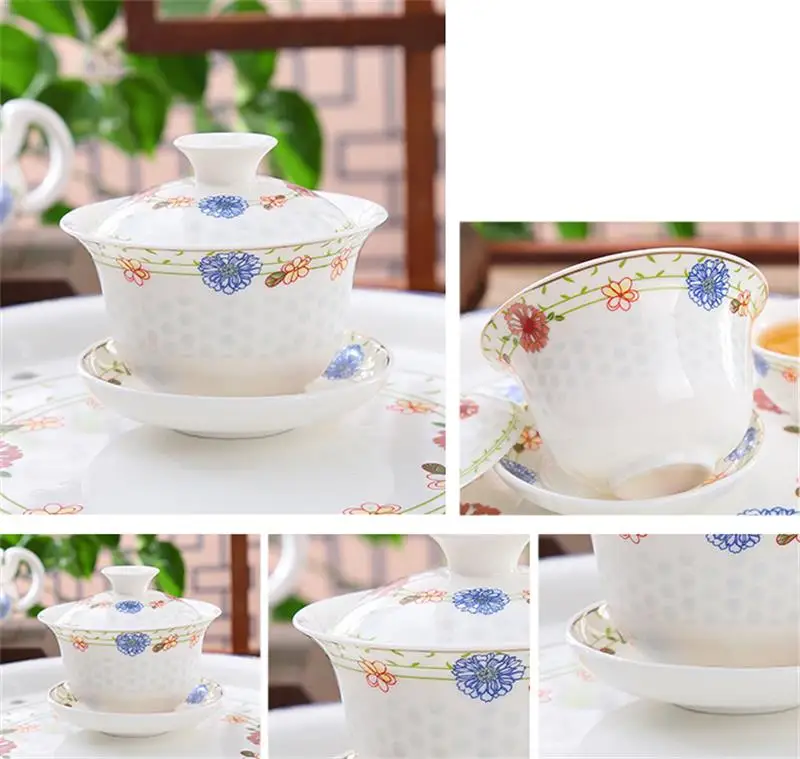 11 шт набор костяного фарфора кунг фу чайный горшок и чашка поднос фарфоровая