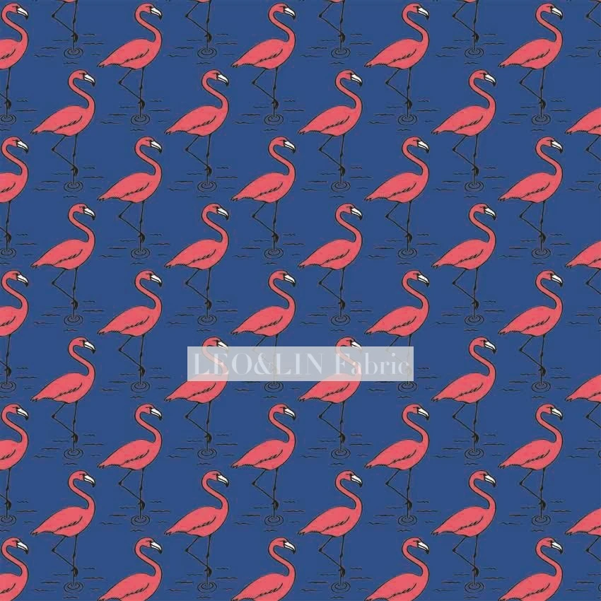 LEO &amp LIN тонкая вода Фламинго шифон Европейский корень пряжа синий красный слой