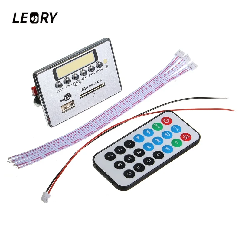 LEORY 1 шт. мини MP3 декодер плата mp3-плеер модуль с пультом дистанционного управления USB TF Разъем для карты MP3 WAV декодирующая плата усилитель