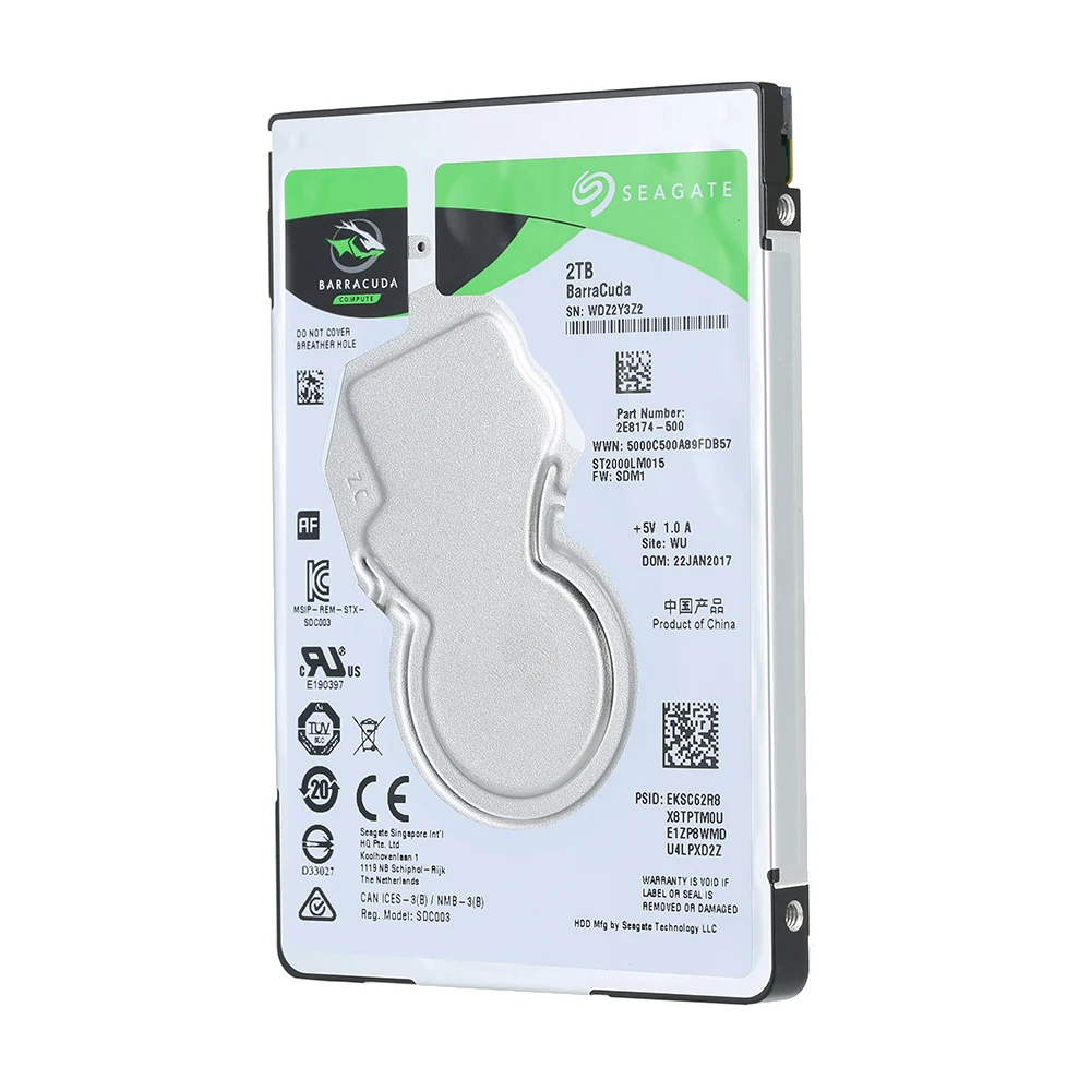 Внутренний жесткий диск Seagate для ноутбука 2 ТБ 7 мм 5400 об/мин SATA 6 16 Мб кэш памяти 5