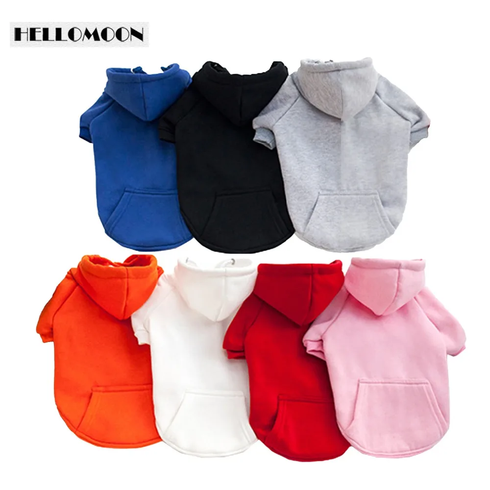 HELLOMOON fashion 100% cotton 7 colors autumn winter with pocket dog hoody classical solid hoodie sweatshirt | Дом и сад