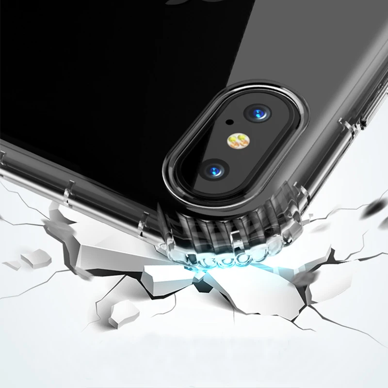 Противоударный мягкий прозрачный чехол CAPSSICUM для iPhone X Xs Max XR воздушная подушка
