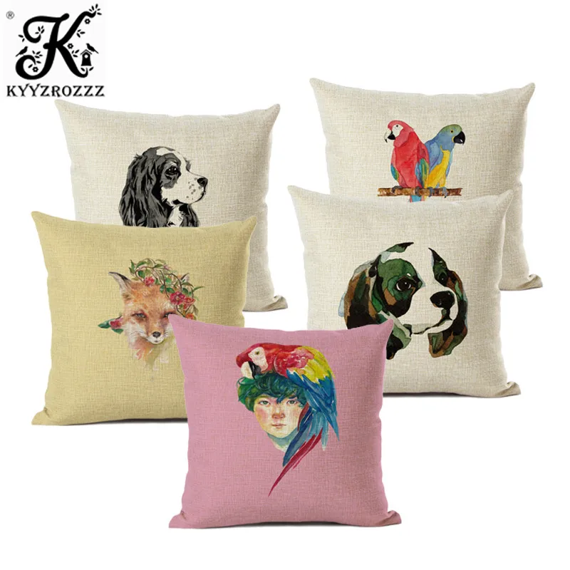 Красивый милый забавный чехол для подушки с изображением животных кошка собака