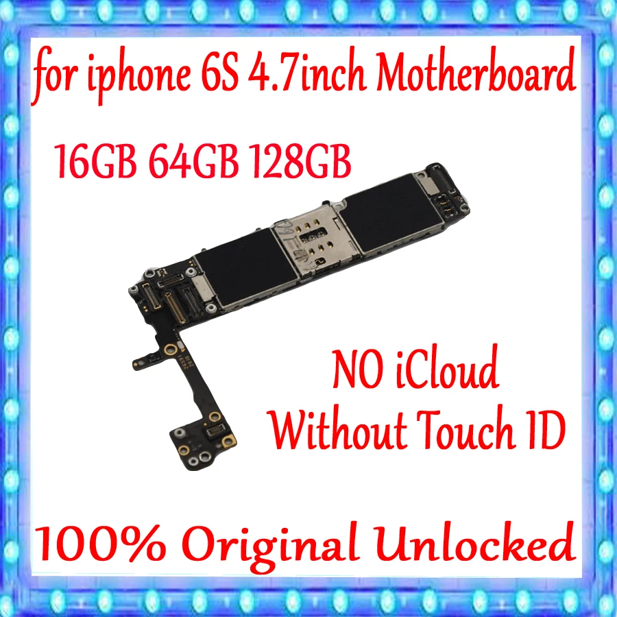 Не iCloud оригинальная разблокированная материнская плата для iphone 6S 16 Гб 64 128 ГБ 4 7