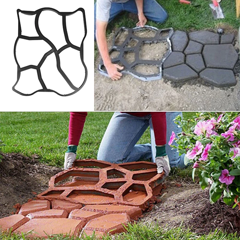 DIY пластиковая Прямоугольная форма для производства брусчатки для дома, сада, ходьбы, тротуара, бетонной тротуарной плитки, цемента, кирпича, камня, дороги, бетонной формы