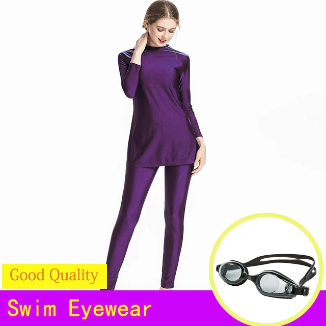 Purple-2 Длинный рукав, Мусульманский купальник Burkinis Lady Burning хиджаб-купальник с цветами одежда женская пляжная одежда высокого качества исламский - Color: Purple-2