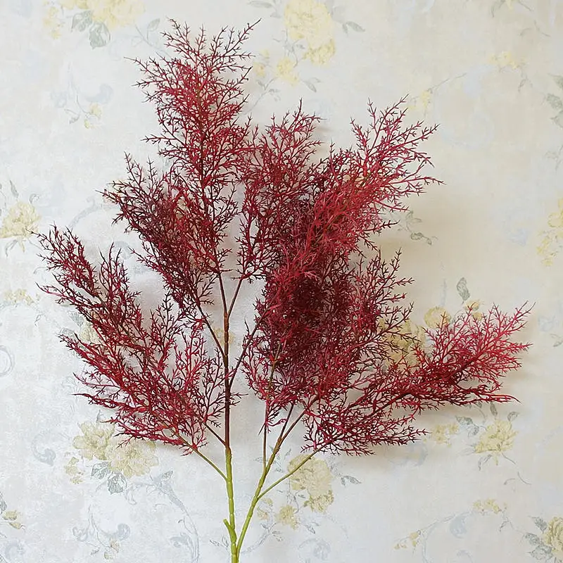 Wine red Длинный Стебель диантус ветка Искусственные цветы трава домашний сад свадебное украшение plante artificielle - Цвет: Wine red
