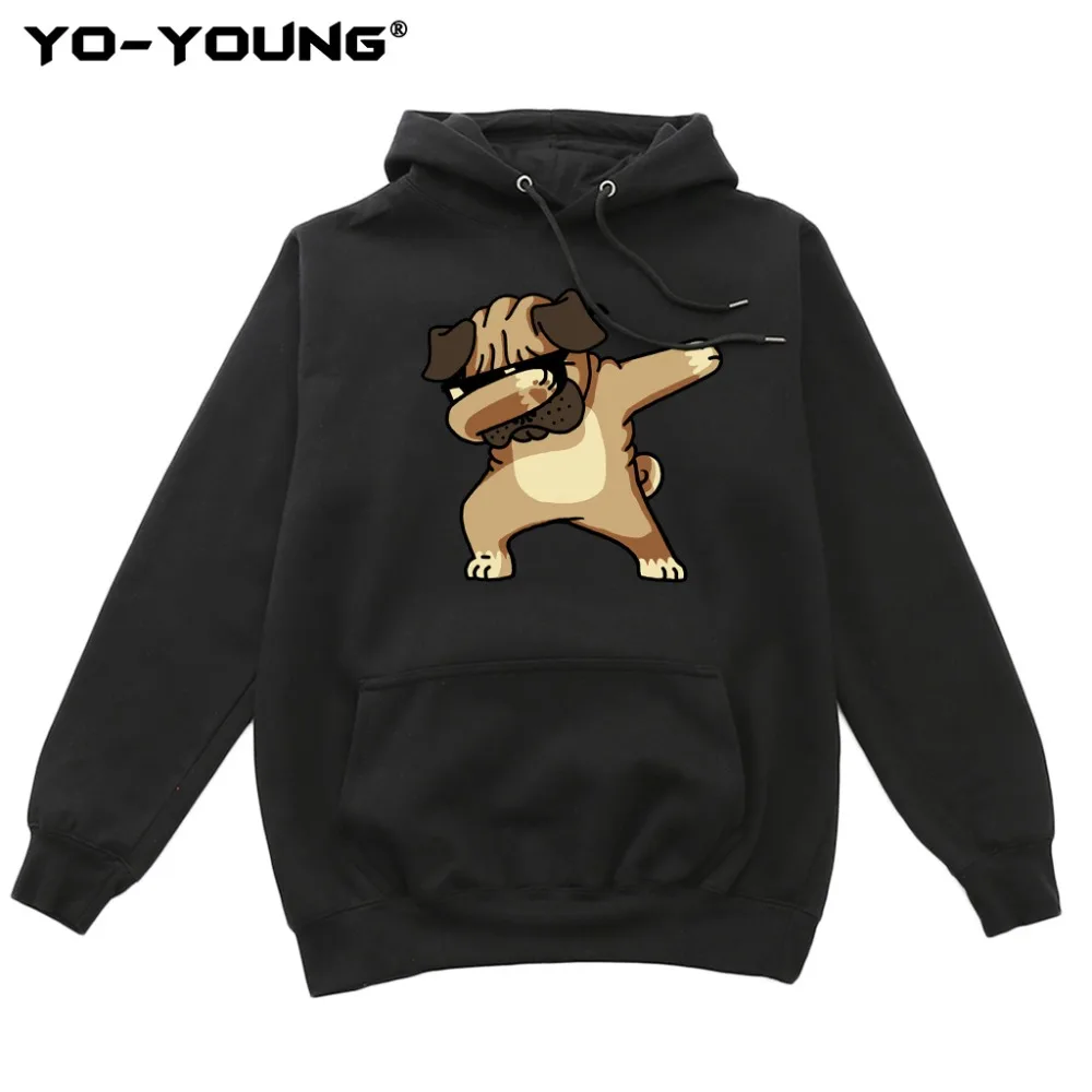 Yo-Young мужские толстовки премиум-класса забавные Dab для танцев французский бульдог