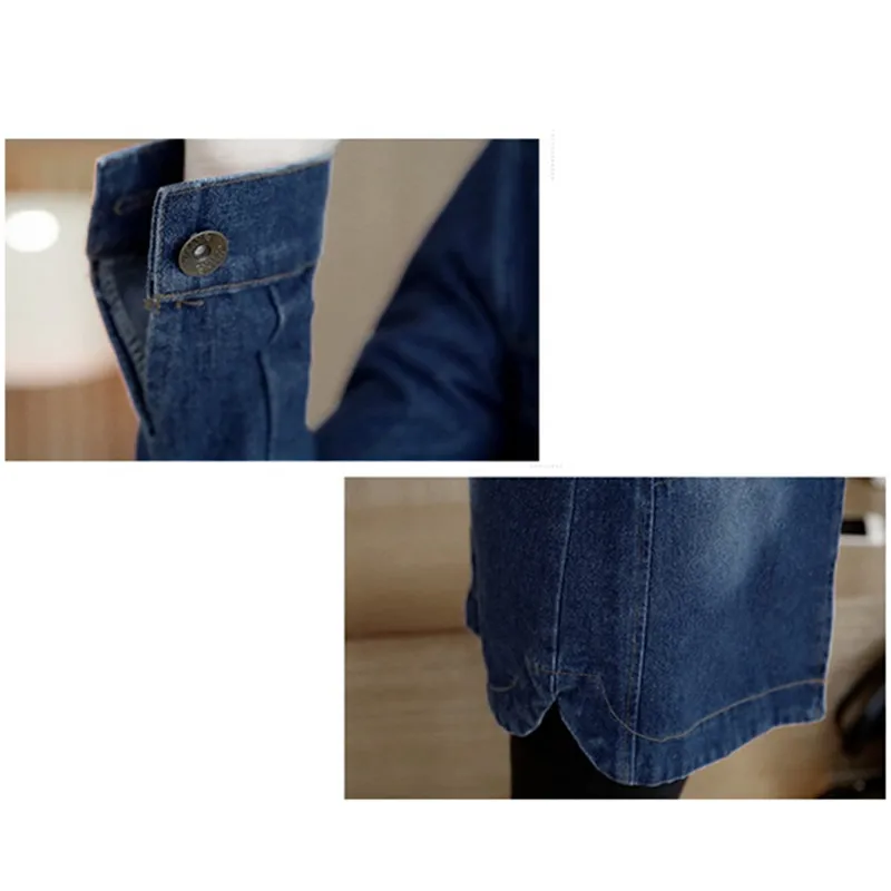 UHYTGF женские 5XL размера плюс джинсовая куртка повседневная основная пальто с