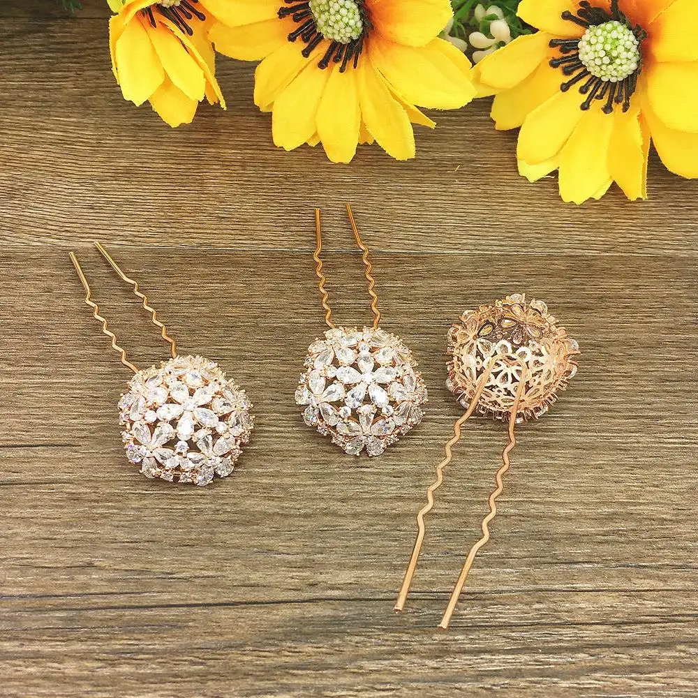 Заколки для волос с цирконом 3 шт. | Украшения и аксессуары