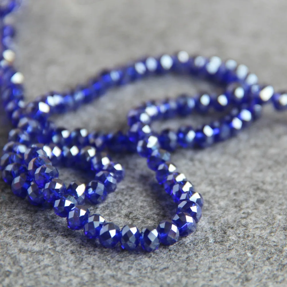Новый для браслета 4*6 мм граненый темно синий АВ + красочные стеклянные