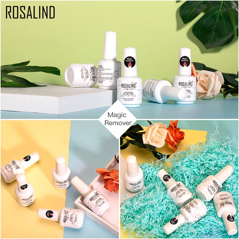 ROSALIND New Burst Magic Remove Nail Polish Soak Off Gel Acrylic Clean Degreaser Nail Remover Gel Polish Remover 15ml TSLM1