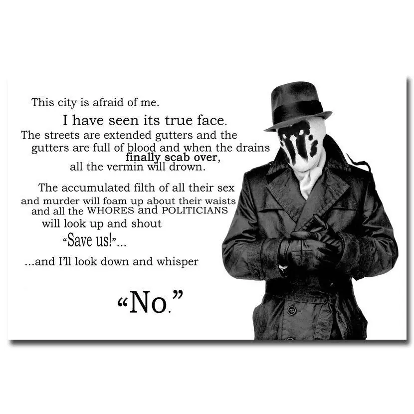 Q2259 плакаты и принты Rorschach цитаты по мотивам фильмов художественный постер