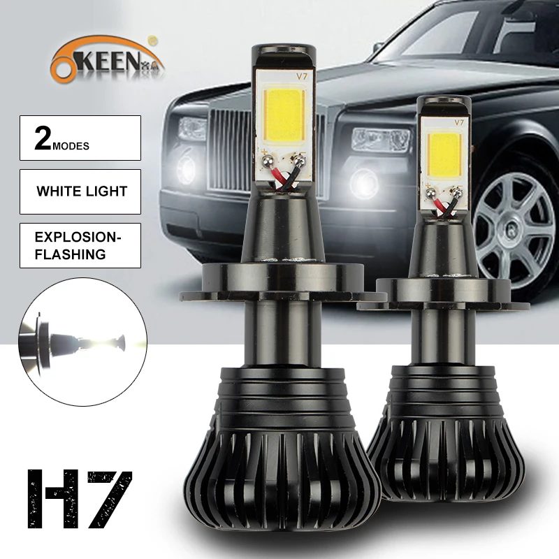 OKEEN 6500k белый Авто H7 светодиодный противотуманный светильник лампа стробоскопа H3
