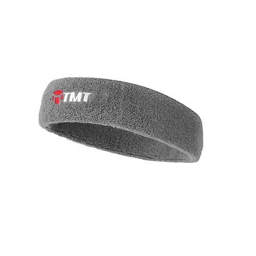 Gray TMT высокоабсорбирующий спортивный эластичный ободок Хлопок Sweatband Yoga Hairband Бег Теннис Баскетбол фитнес Анти Пот-унисекс - Цвет: Gray