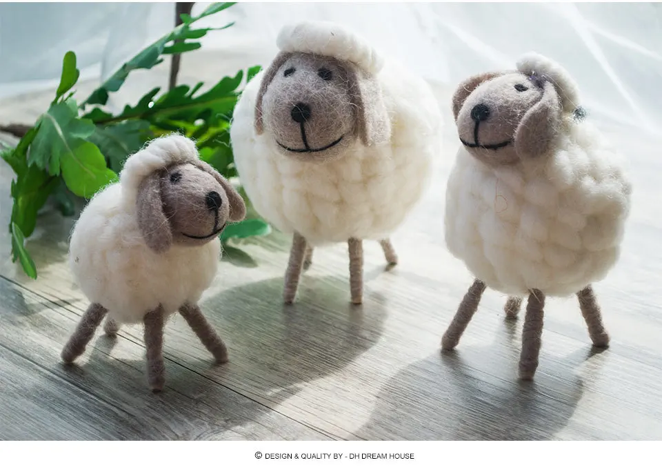 Genuine Northyle cute mini sheep wool miniature sheep craft figurine home decoration accessories christmas gift