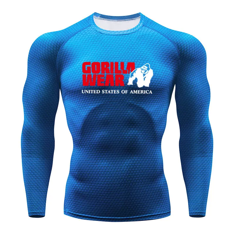 Мужская футболка Gorilla Running спортивная одежда со змеиным принтом топ для фитнеса