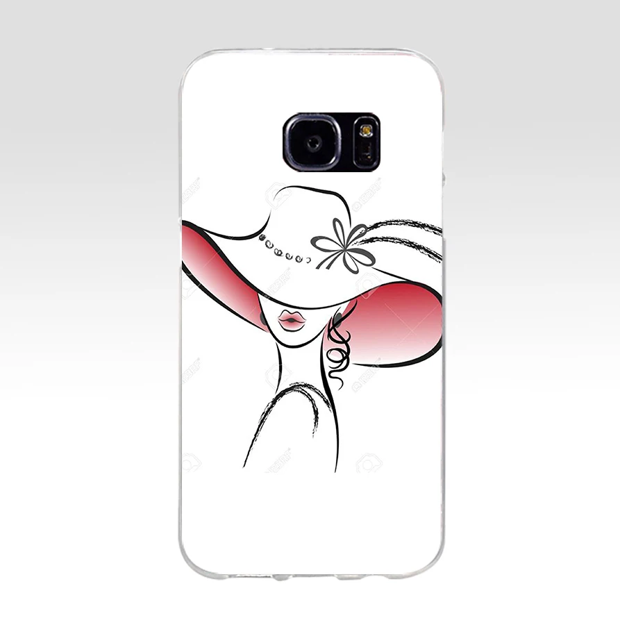 Женский векторный Мягкий силиконовый чехол из ТПУ 262AQ для samsung Galaxy s6 s7 edge s8 s9 plus |