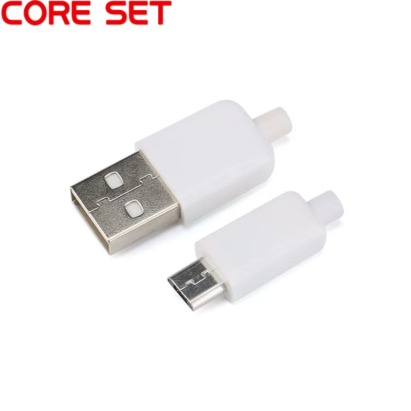10 шт./лот штекер USB разъем Micro Комплект сделай сам с крышками черный сварочный