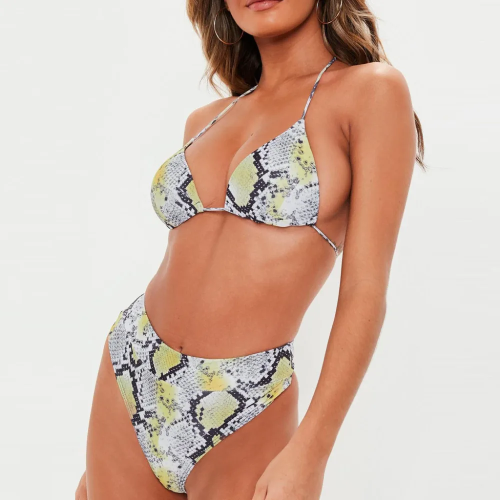 Плавание одежда летняя костюм отпечаток змеиной кожи бюстгальтер сплошной