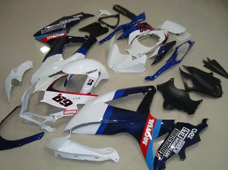 Новый комплект обтекателей из АБС пластика подходит для Suzuki GSX R 600 750 K8 2008 2009 08 09 10