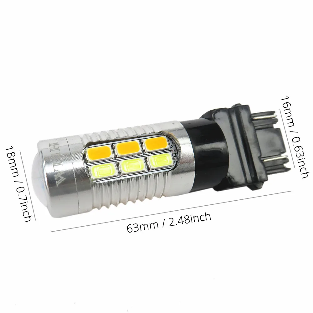 WLJH 2x1157 7440 7443 3157 светодиодный 5630 SMD линзы двойной Цвет белый янтарь горки светодиодный авто DRL указатель поворота светильник лампы 12v 24v