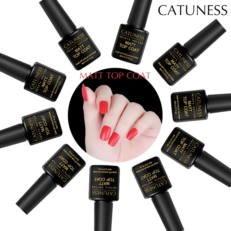 Catuness 8 мл гель лак для ногтей Дизайн матовая основа пальто не липкий Слои