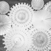 5pcs white mini 12cm wedding cut out paper fan hollow paper fans hanging snowflake decoration for birthday wedding showers