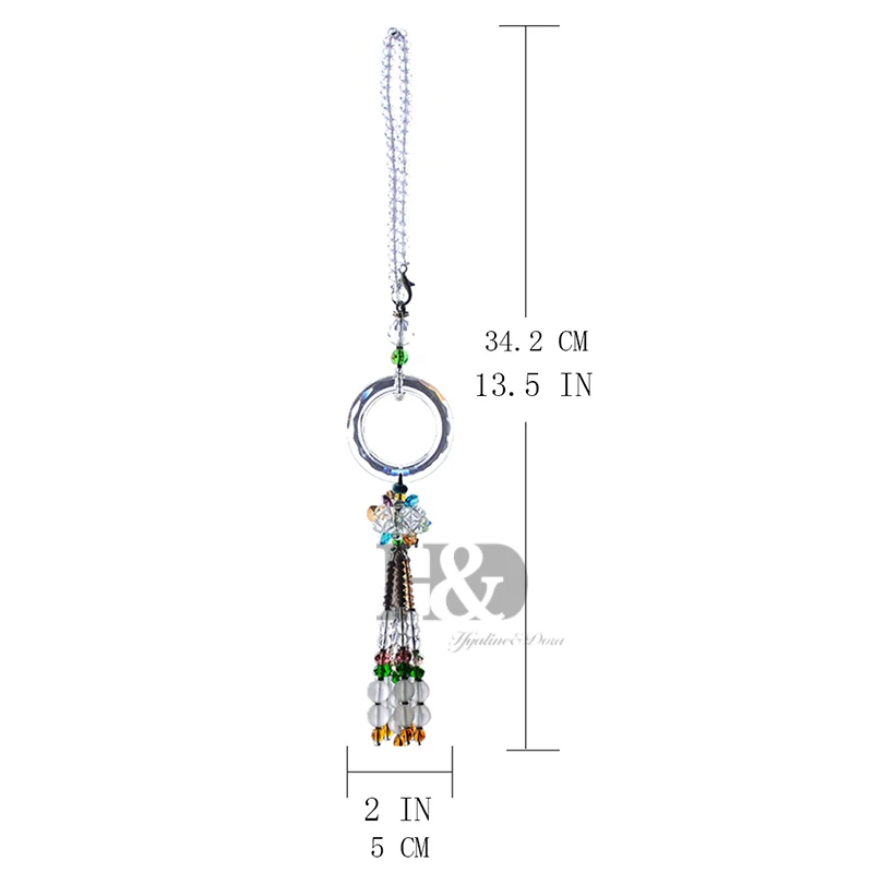 H &amp D 13 5 ''авто зеркало кулон Радуга производитель Suncatcher круг кристалл кластер