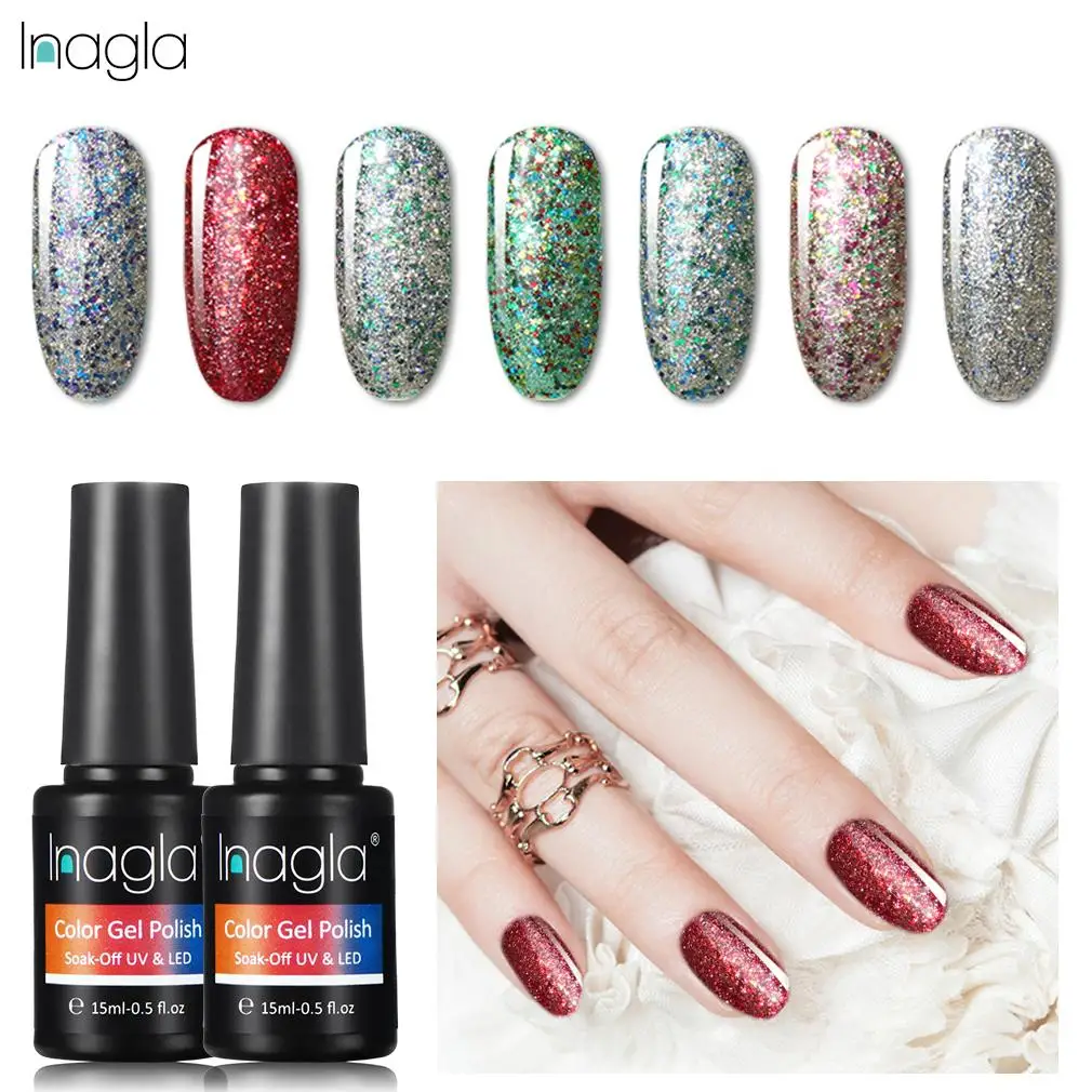 Inagla 15 мл Гелевый лак Звездный гель для ногтей базовое верхнее покрытие Блестящий