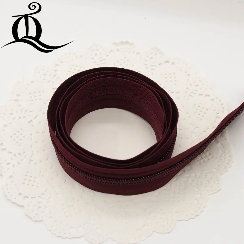 1 ярд смешанный цвет нейлоновая молния без съемника 5# DIY нейлоновая катушка молния для шитья подушки/задний портной инструменты, аксессуары для одежды - Цвет: fuchsia