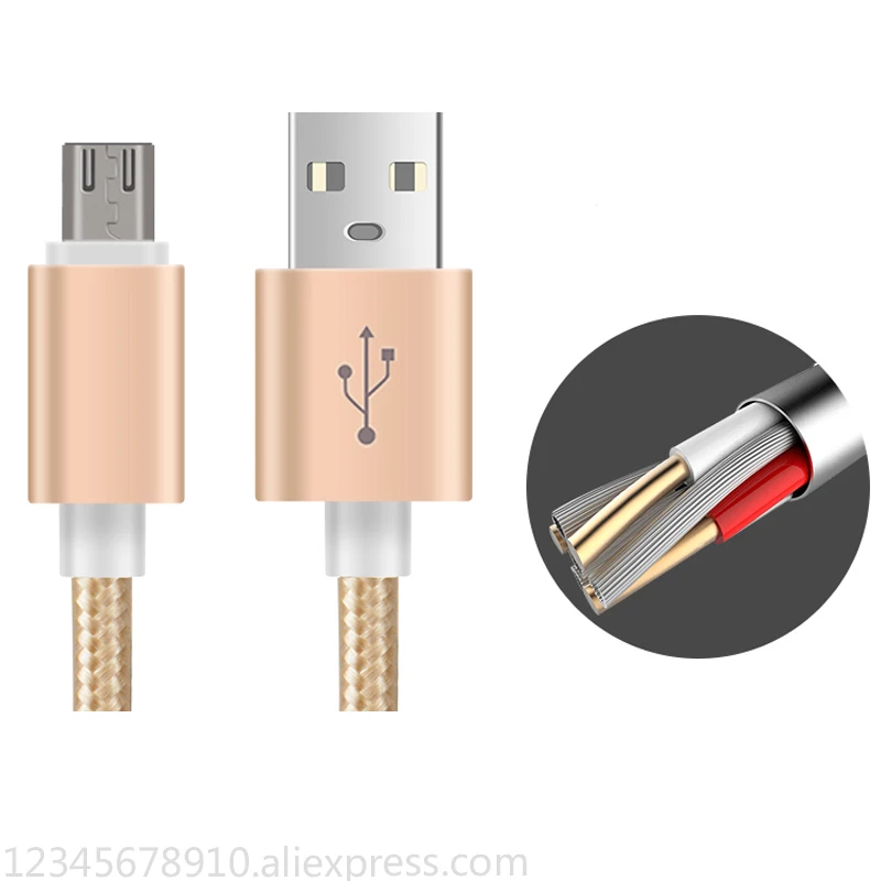 Металлический USB кабель для зарядки Micro кабели зарядное устройство телефона шнур