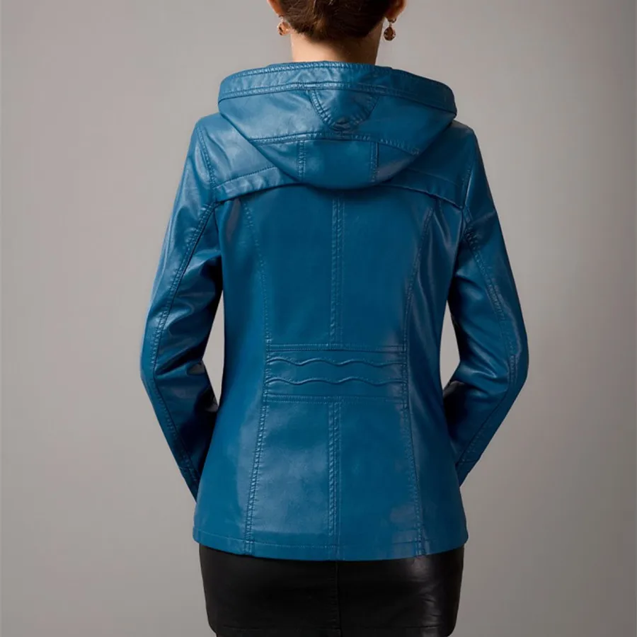 Женская приталенная куртка из овечьей кожи с капюшоном|leather coats for children|coat barleather sale